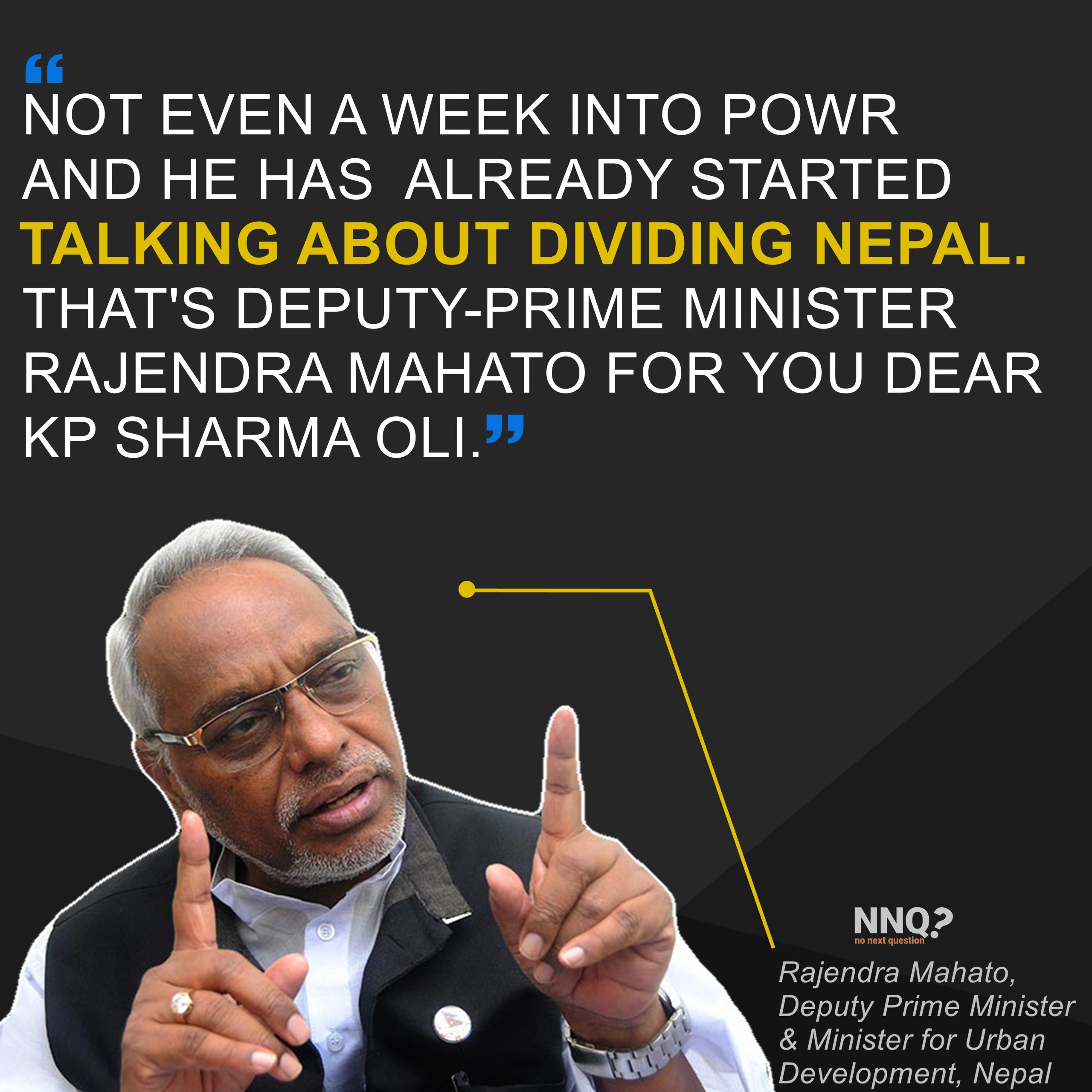 Rajendra Mahato Talks About Dividing Nepal