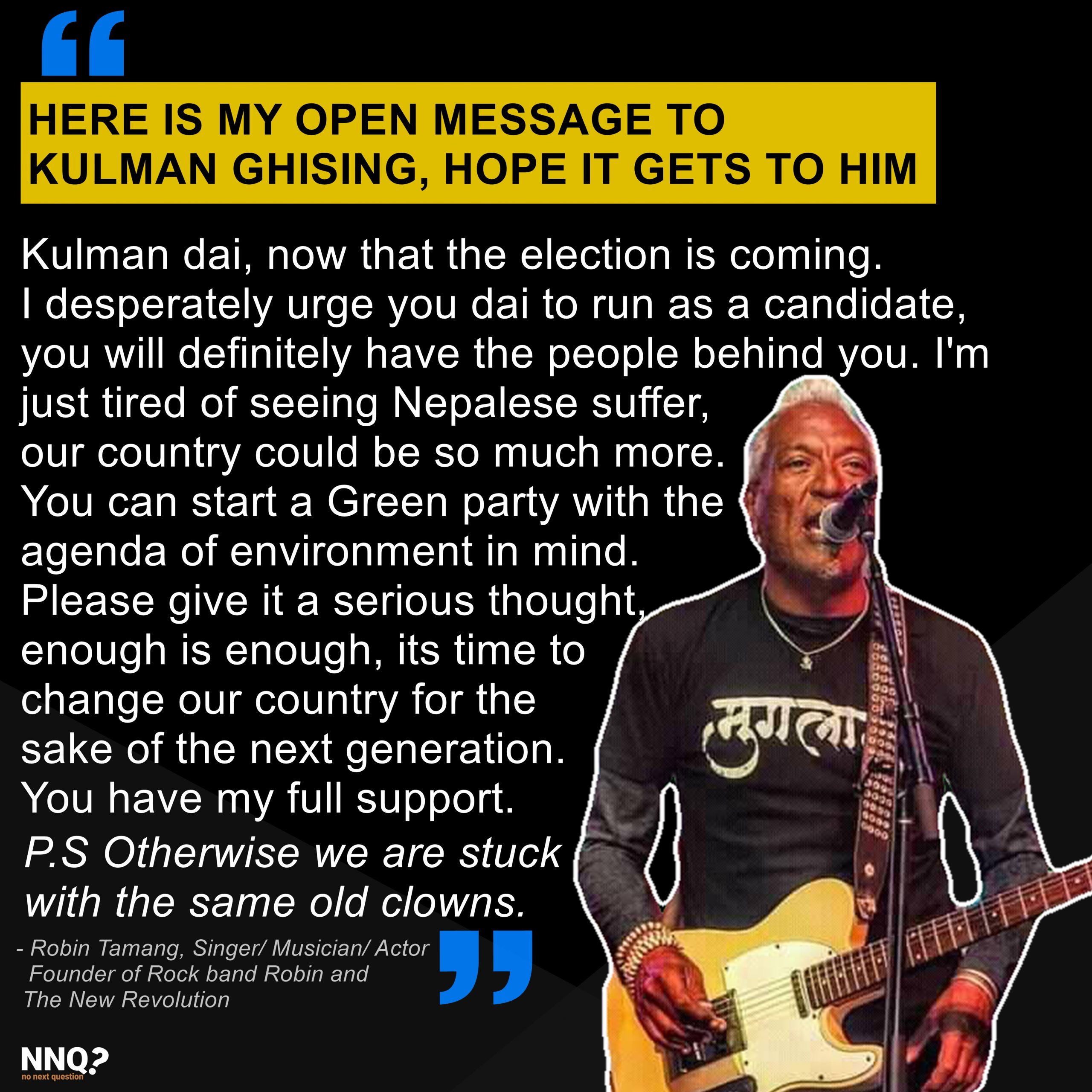 A Request to Kulman Ghising by Rockstar Robin Tamang