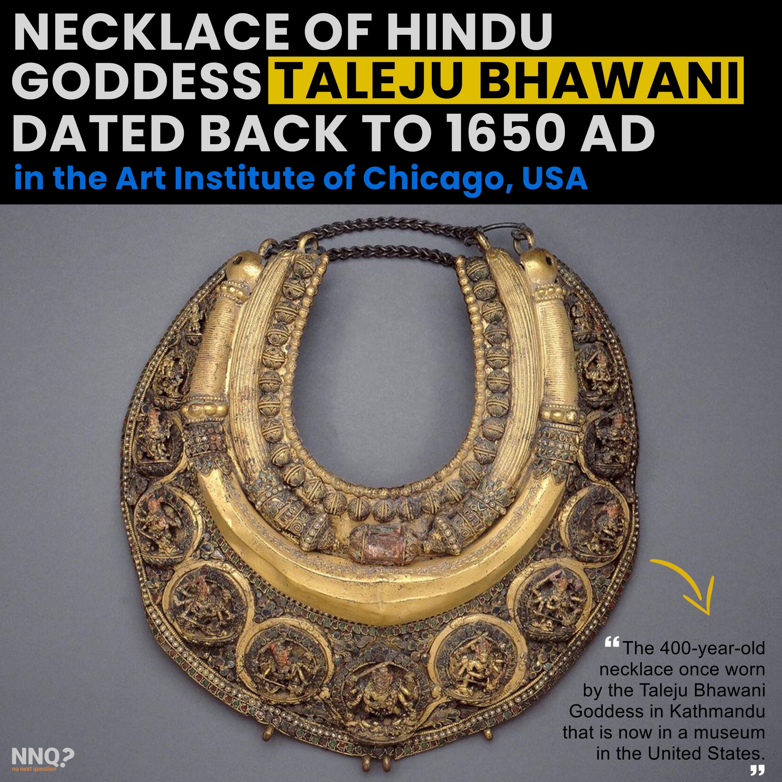 400-Year-Old Necklace of Hindu Goddess Taleju Bhawani in USA