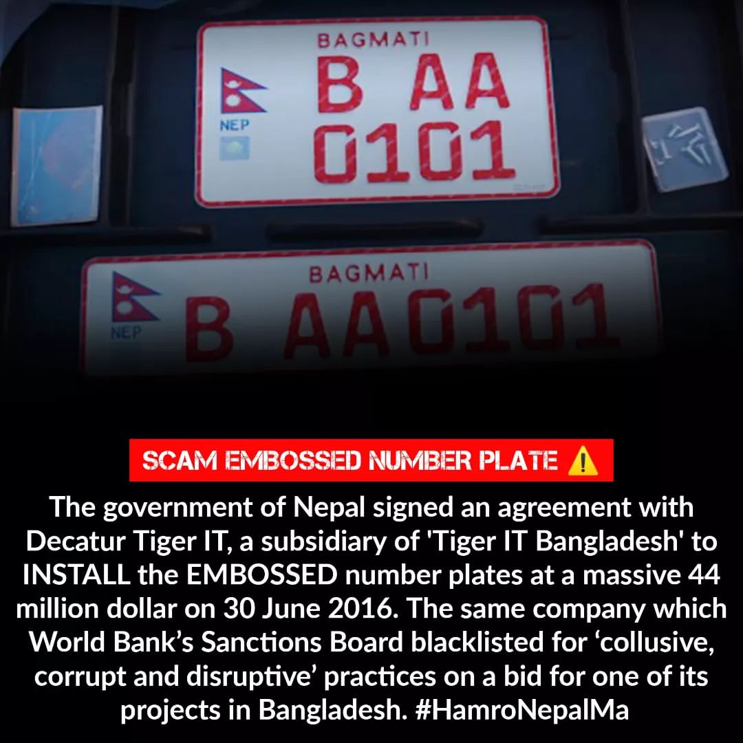 Embossed number plate in Nepal is a SCAM!