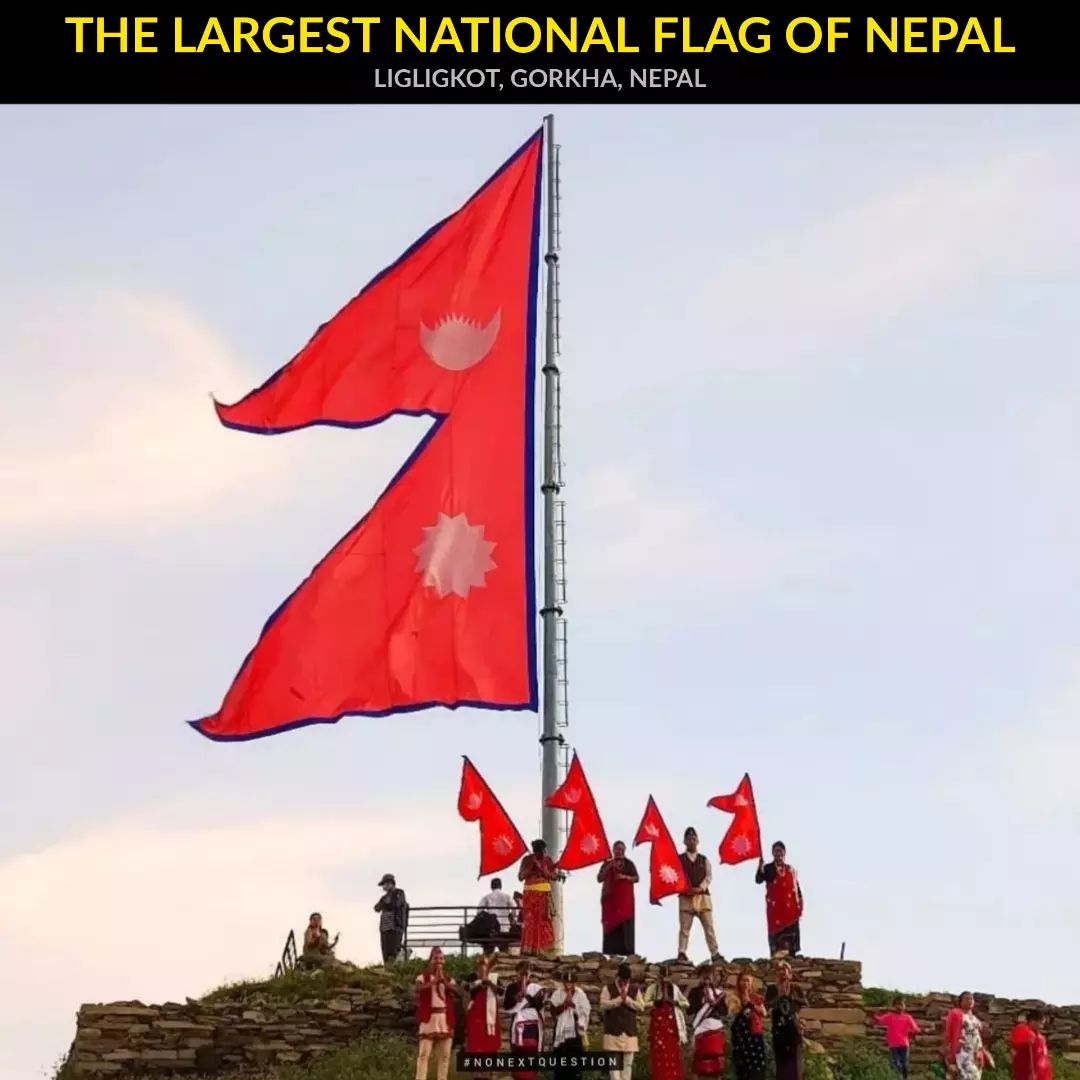 The LARGEST flag of Nepal in Ligligkot, Gorkha