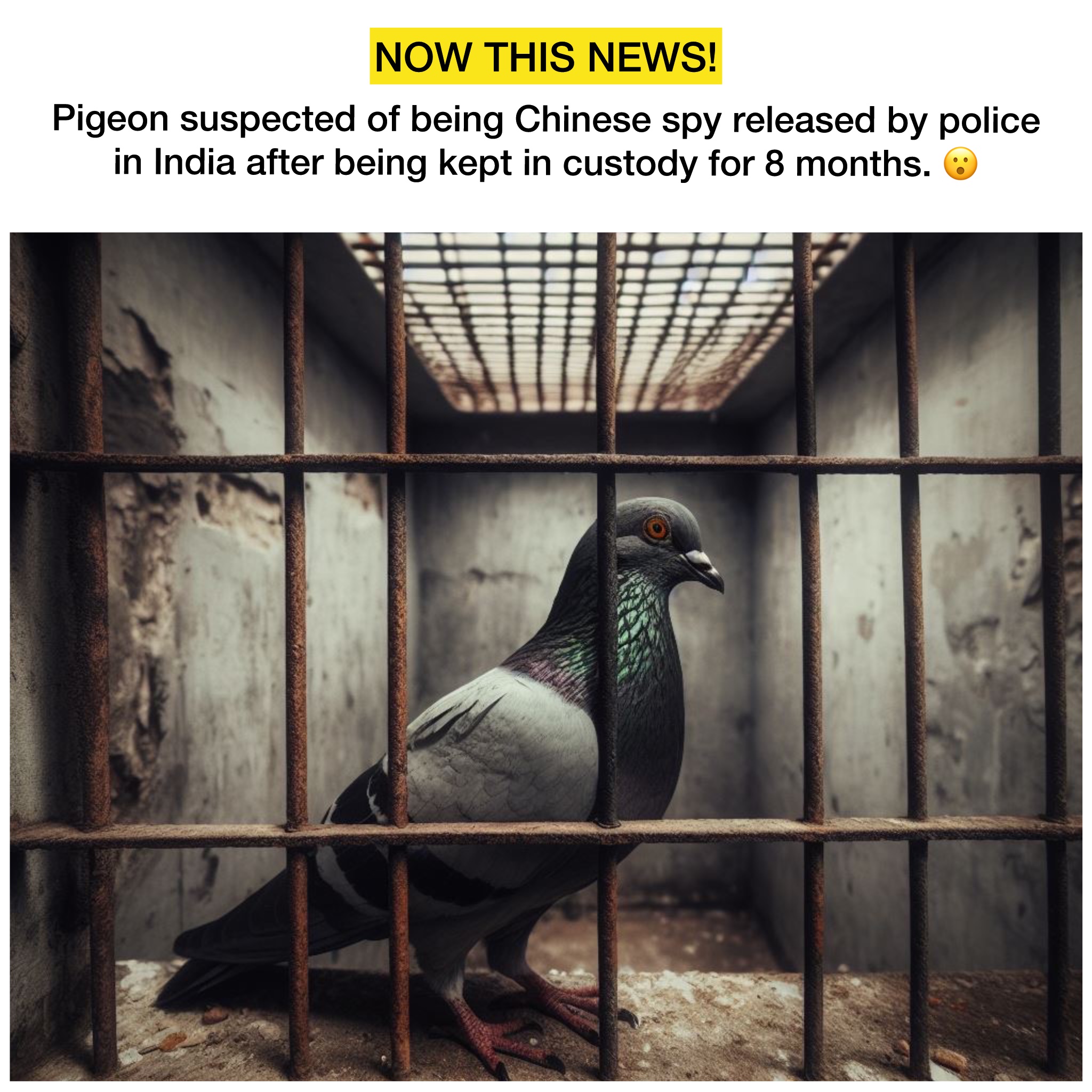 Indian police releases a suspected Chinese spy pigeon after 8 months in bird lockup
